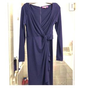 Catherine Malandrino purple faux wrap dress